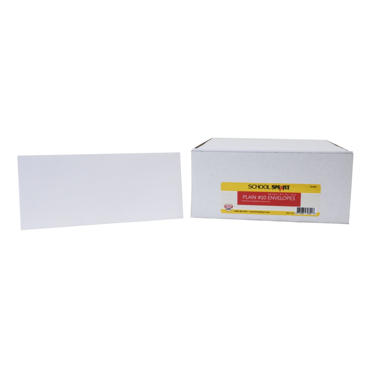 School Smart Number 10 Envelopes, 4-1/8 x 9-1/2 Inches, White, Pack of 500